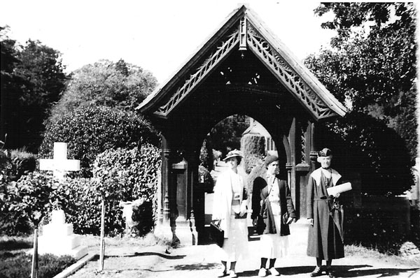 Ellen and Two Women in Cemetery