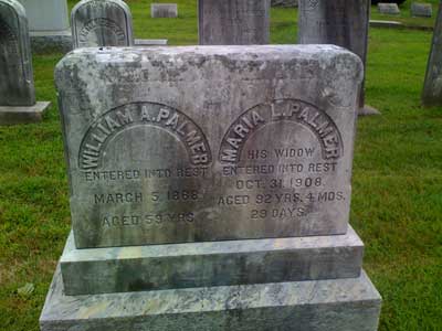 William and Maria Palmer, Boothe Memorial Cemetery