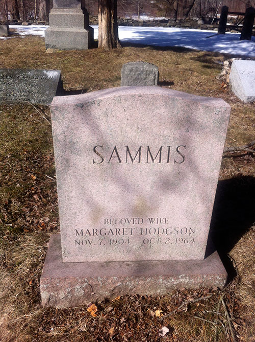 Margaret Hodgson Sammi's headstone