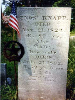 Enos and Mary Knapp's headstone